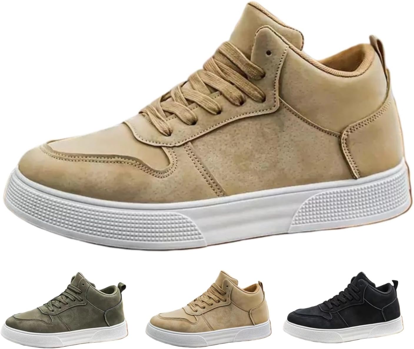 

Мужские и женские высокие кроссовки с модной массивной подошвой, противоскользящие, для повседневной ходьбы и катания на скейтборде Macefil, хаки