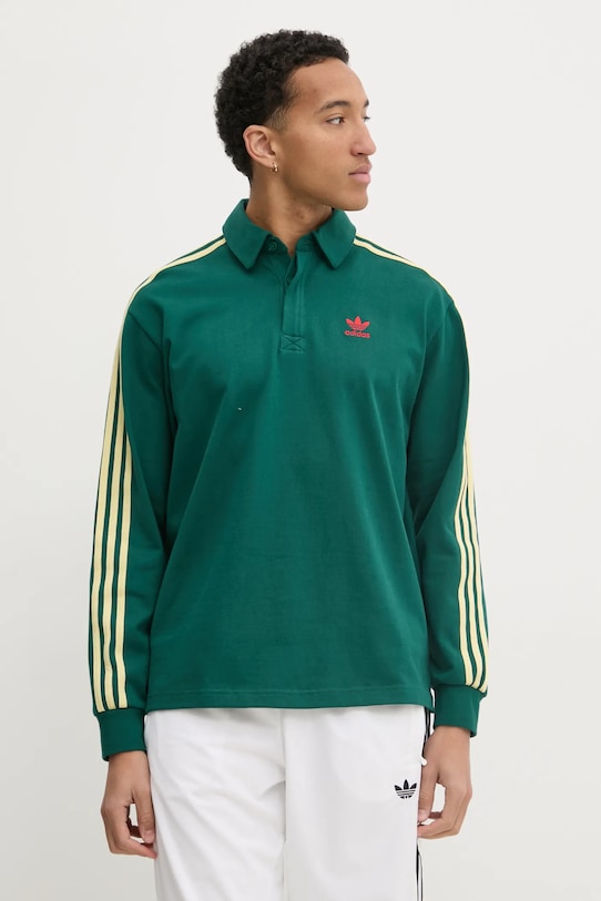 

Длинный рукав хлопковая регби поло Adidas Originals, зеленый