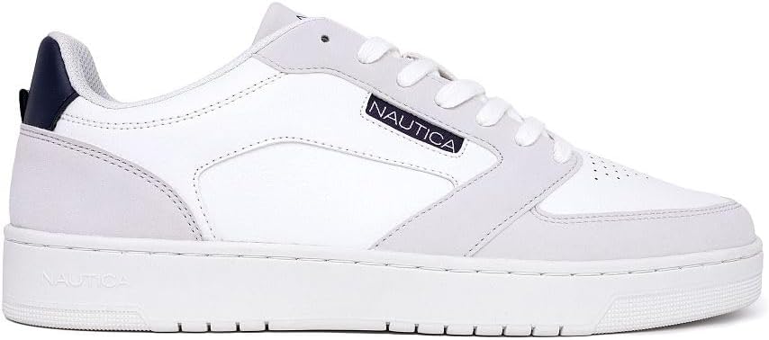 Мужские повседневные кроссовки Nautica на шнуровке, стильные оксфордские прогулочные туфли - легкие, удобные, универсальная обувь на каждый день, белый — фото 2