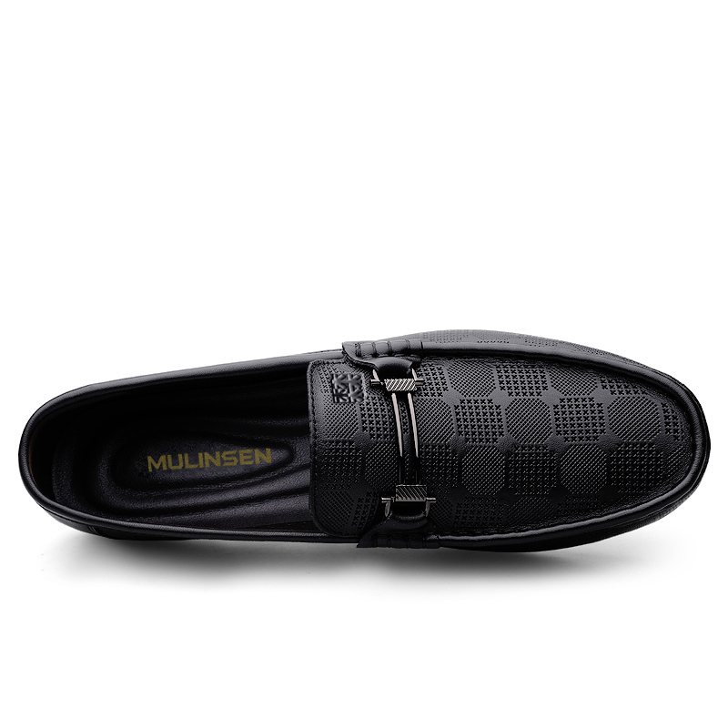 Mulinsen Мокасины мужские черно-белые, цвет Black[Leather Shoe Size: Athletic Shoes 41 = Size 40 in This Model] — фото 3