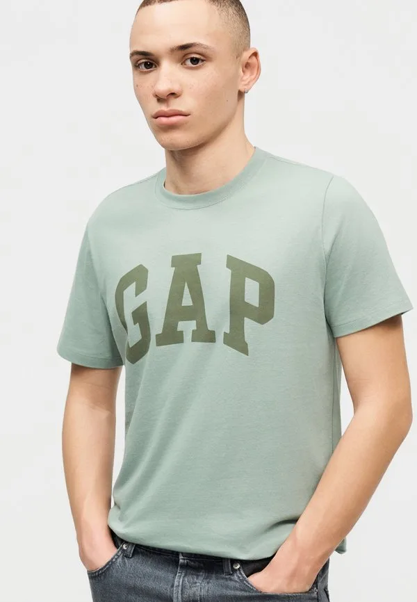 Повседневная мягкая базовая футболка с логотипом Gap, Iceberg Green — фото 4