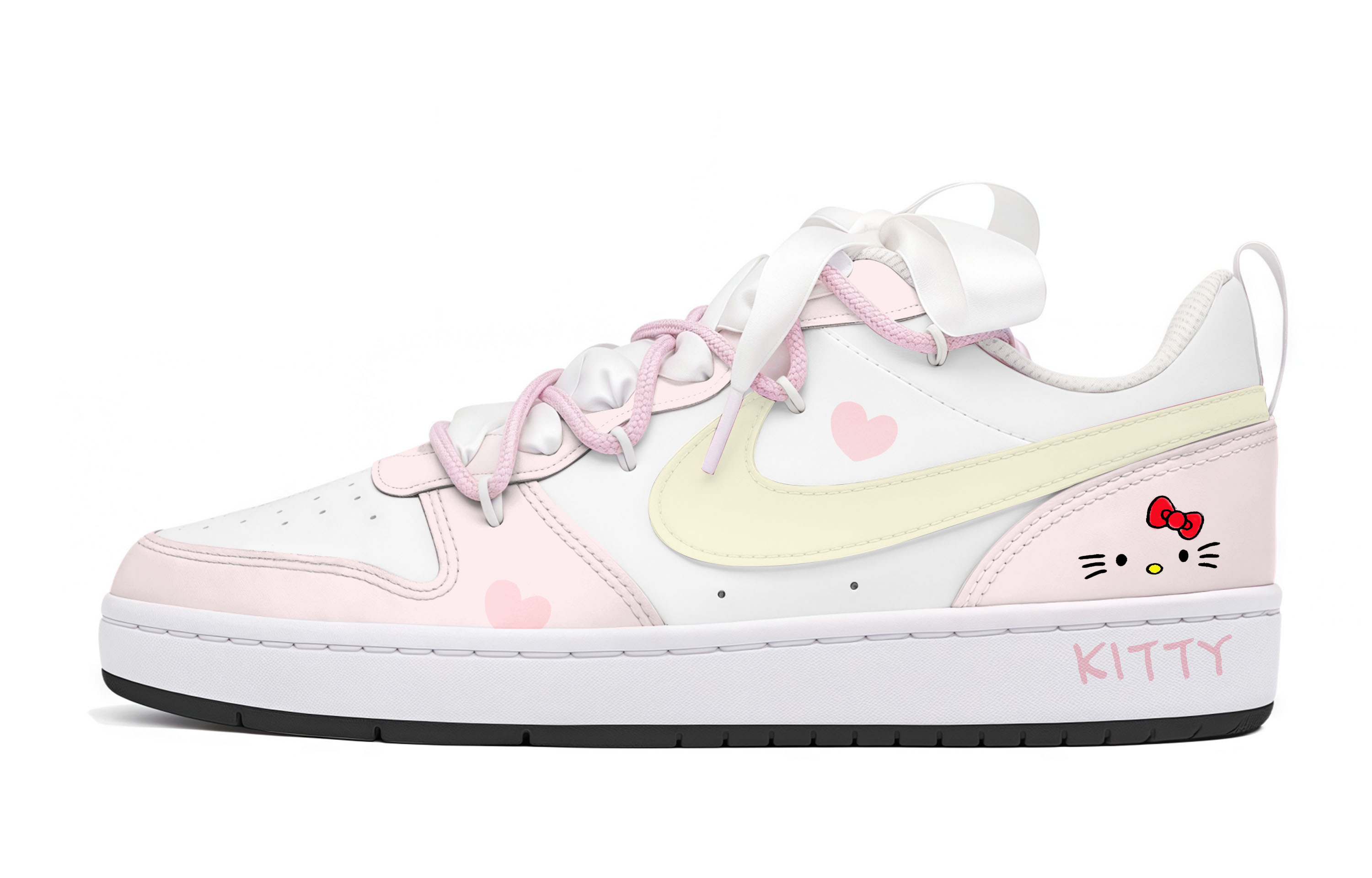 

Nike Скользоустойчивые противоскользящие низкие детские скейтерские кроссовки Court Borough розовый желтый подростки