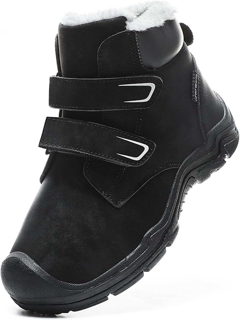 

Детские зимние ботинки FLIOZY для мальчиков и девочек, утепленные, для ходьбы и походов, наружная нескользящая подошва, ботинки до щиколотки, Black