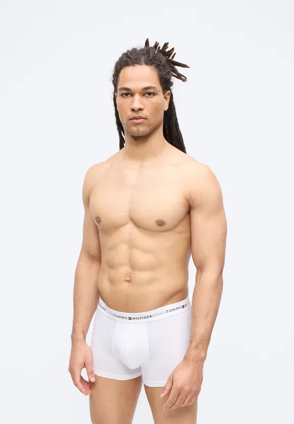 Трусы Tommy Hilfiger Signature 3 pack trunks, серый меланж/черный/белый — фото 4