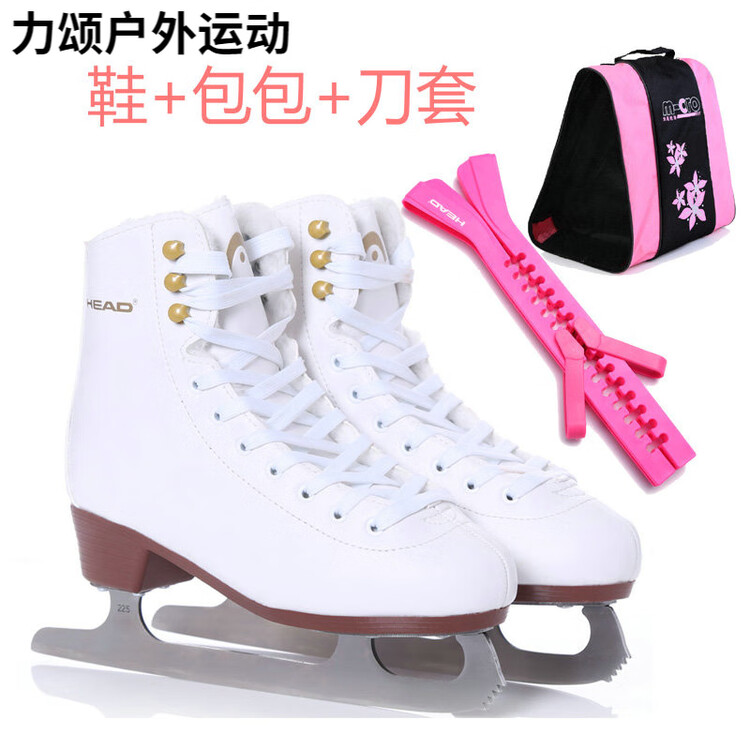 

HEAD Коньки HanshuF200 утепленные с плюшевым принтом для детей и взрослых, фигурные, роликовые, хоккейные, набор F200 + розовая сумка + розовый чехол для лезвий, размер 42
