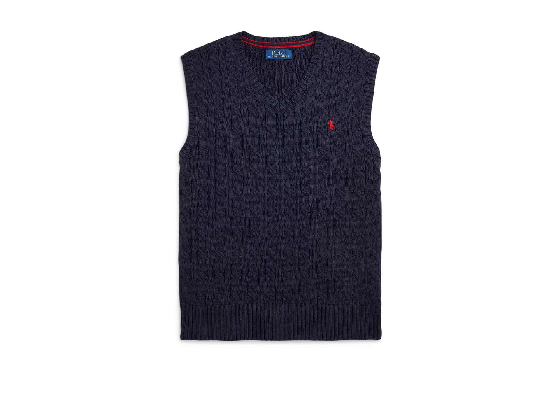 

Свитер Polo Ralph Lauren Kids Cable-Knit Cotton Sweater Vest, цвет RL Navy
