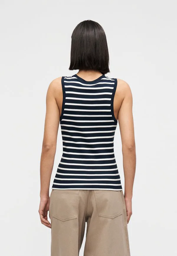 Облегающая майка с круглым вырезом Tommy Hilfiger, Bretone Dark Night/Ecru — фото 3