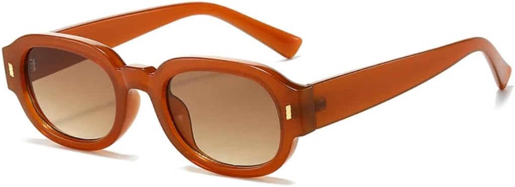 

Модные солнцезащитные очки с градиентным покрытием для мужчин и женщин, обеспечивающие защиту от УФ-излучения UV400, в стиле ретро, ​​с эффектом геля, овальной формы UUPTTPL, Tea Tea Gradient