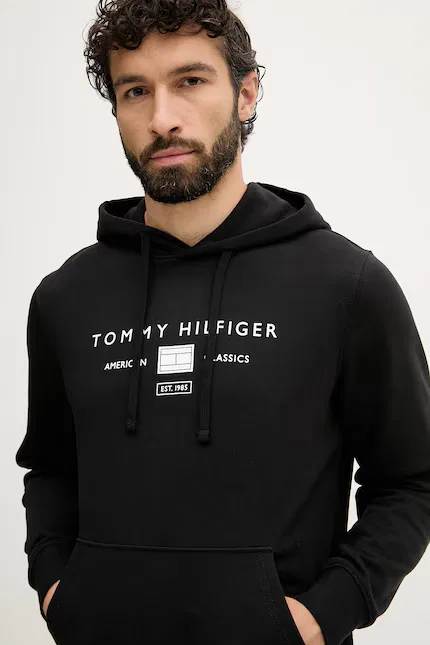 Худи модели с капюшоном Tommy Hilfiger, черный — фото 4