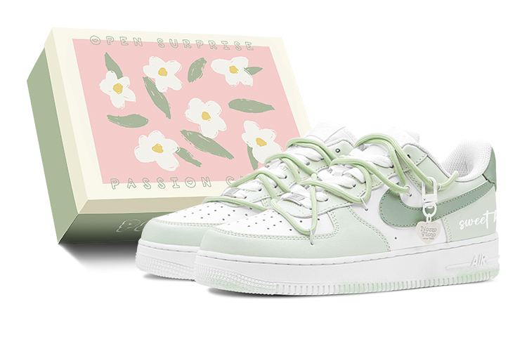 

Nike Кроссовки Air Force 1 Slip Low Top для скейтбординга, мужские, зеленые, белые