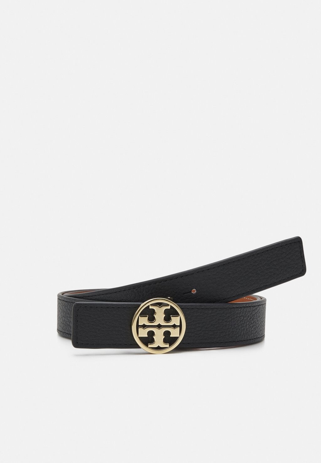 

Ремень Miller Reversible Belt Tory Burch, черный/классический cuoio/золотой