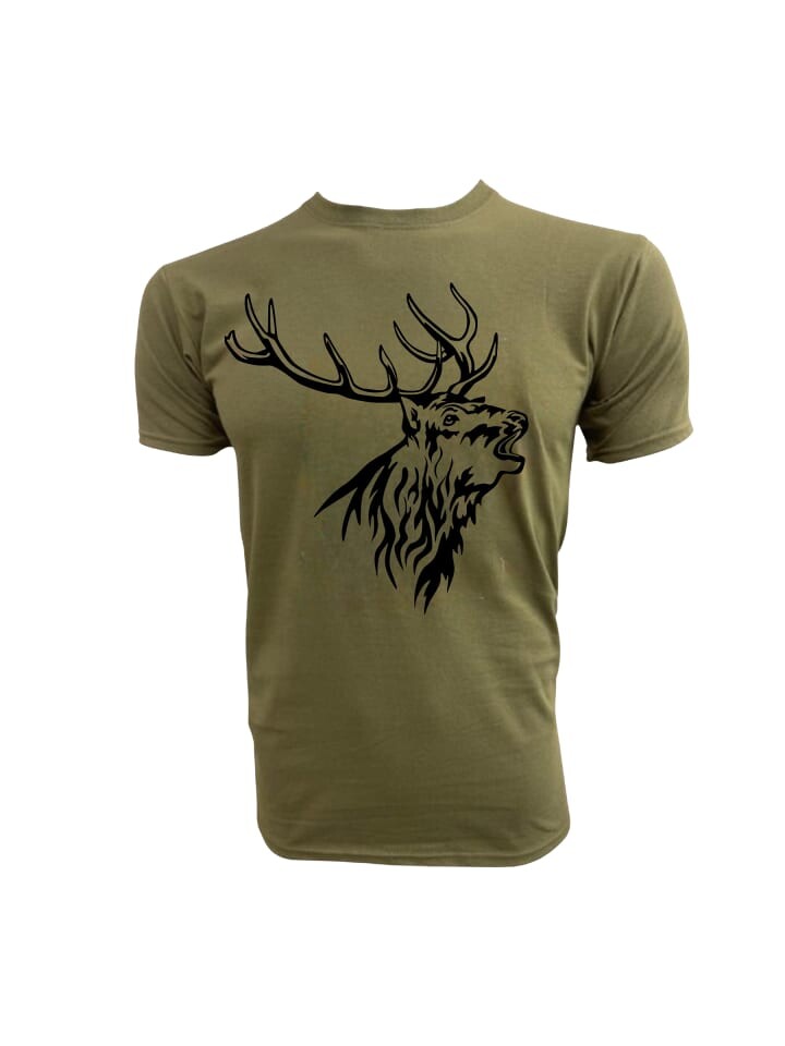 

Футболка PAULGOS Herren T-Shirt, Hirschkopf, оливковый