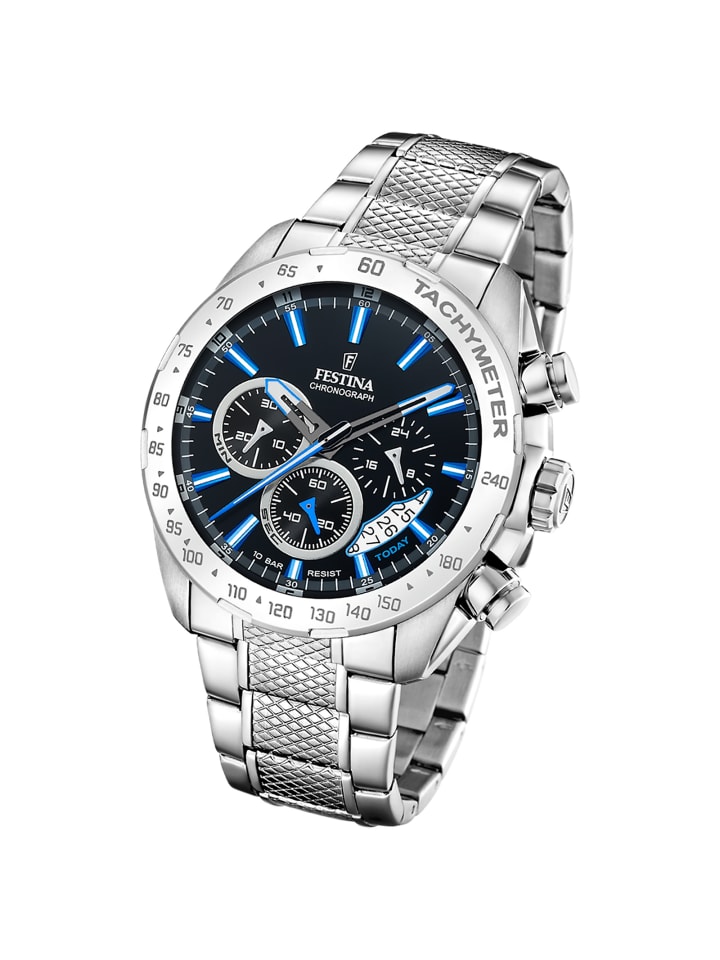 

Наручные часы Festina Timeless Chronograph, серебристые, большие (примерно 45 мм)