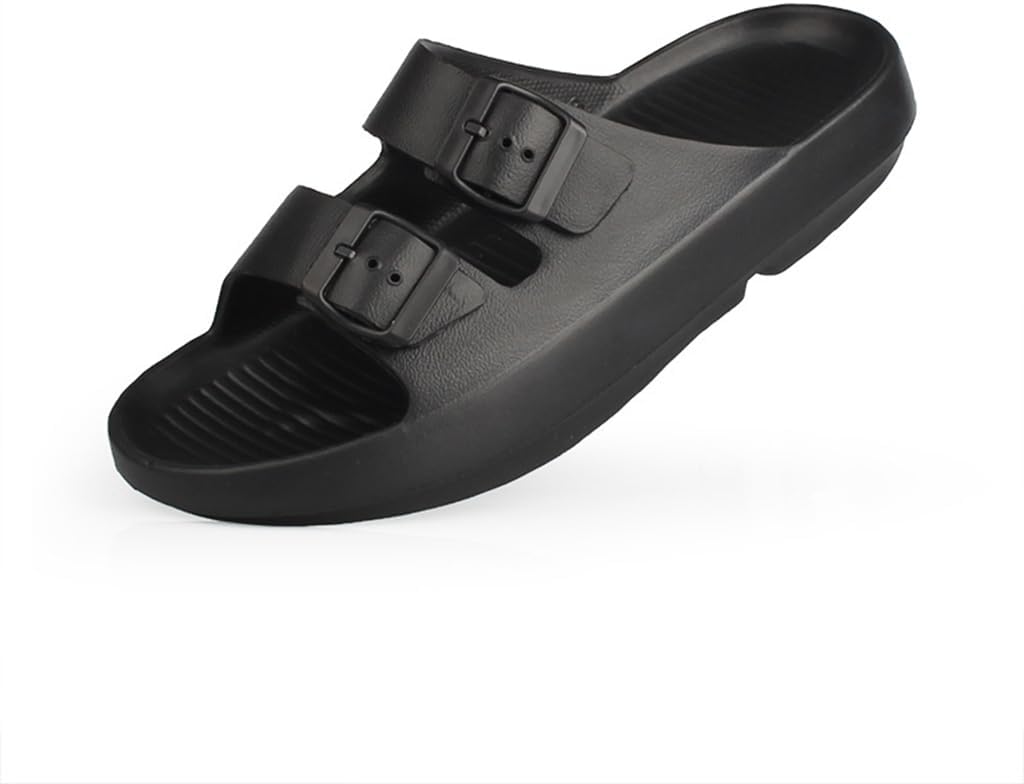 

Тапочки YFDZKJ с пряжкой для ванной, тапочки с толстой подошвой, сандалии и тапочки из ЭВА для пар, летние обувь для отдыха, для улицы и дома, прохладная обувь для мужчин, черный