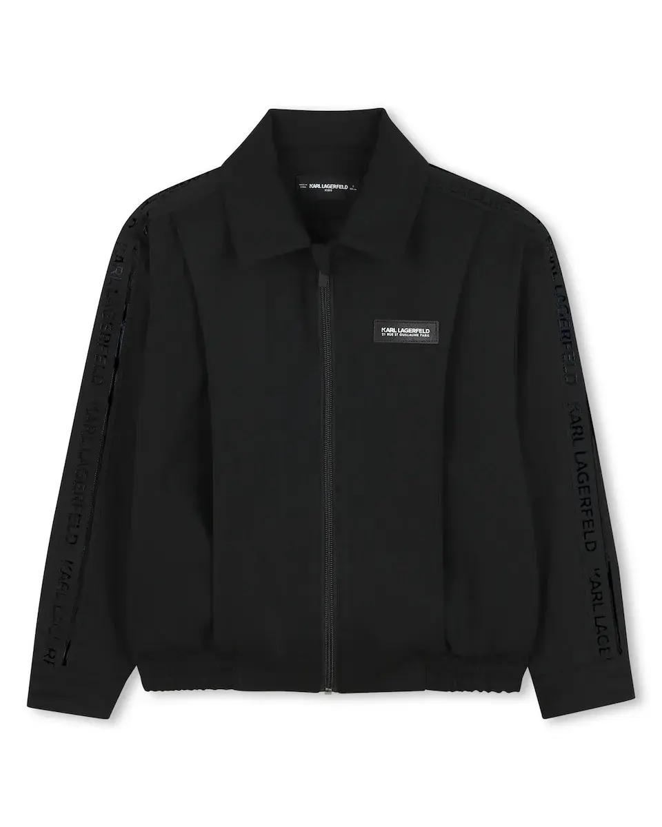 

Детская куртка черного цвета с длинными рукавами Karl Lagerfeld Kids