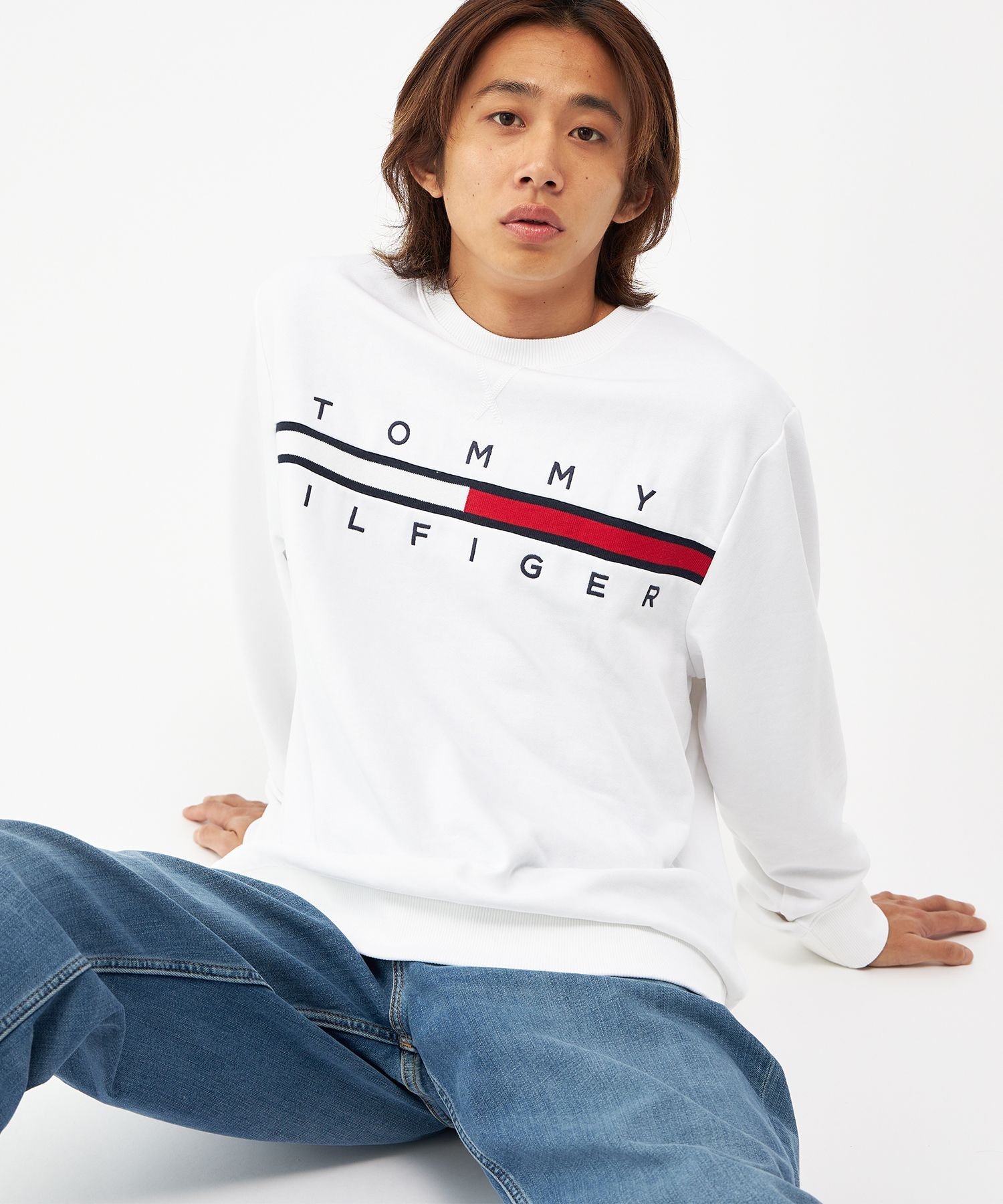 Футболка с длинным рукавом Chino из французской махровой ткани TOMMY HILFIGER, Navy DW5 — фото 3