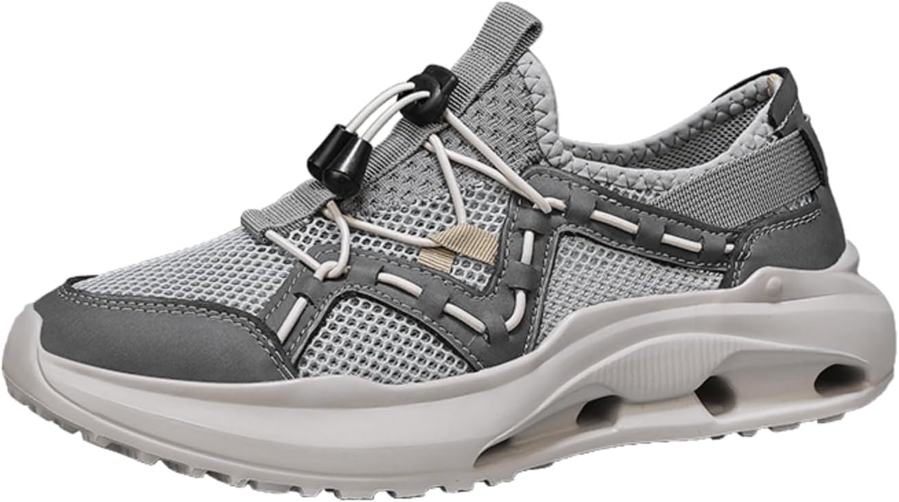 

Мужские дышащие кроссовки для походов с сеткой, повседневные кроссовки - идеально подходят для прогулок по тропам, кемпинга и повседневных дел Khwfjas, серый