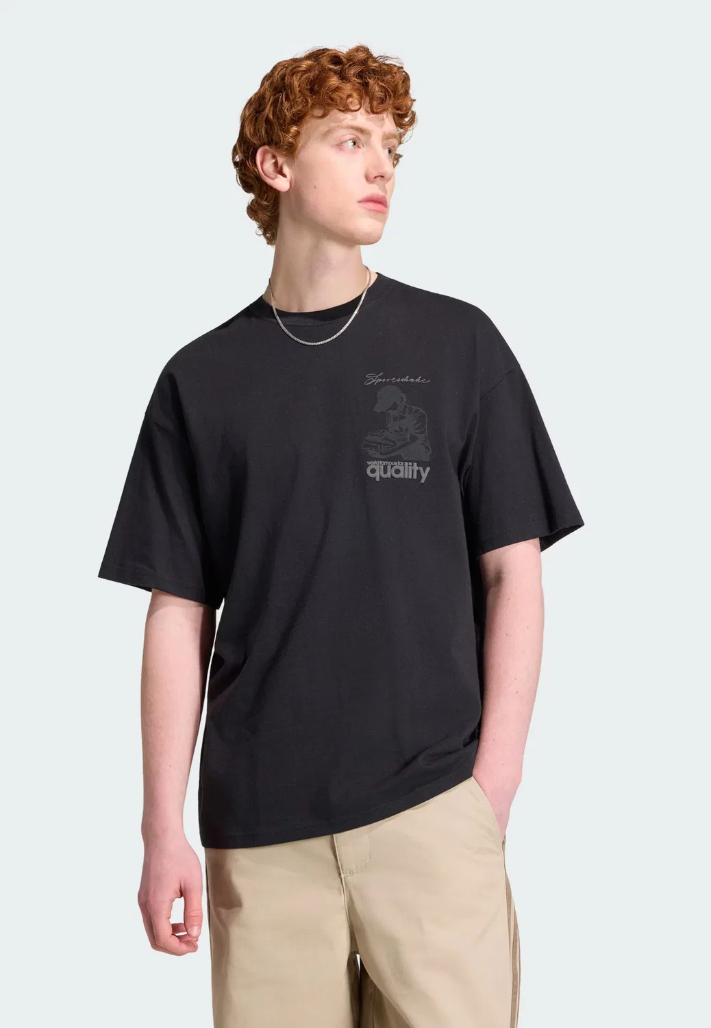 Футболка Adidas Originals Quality черного цвета — фото 2