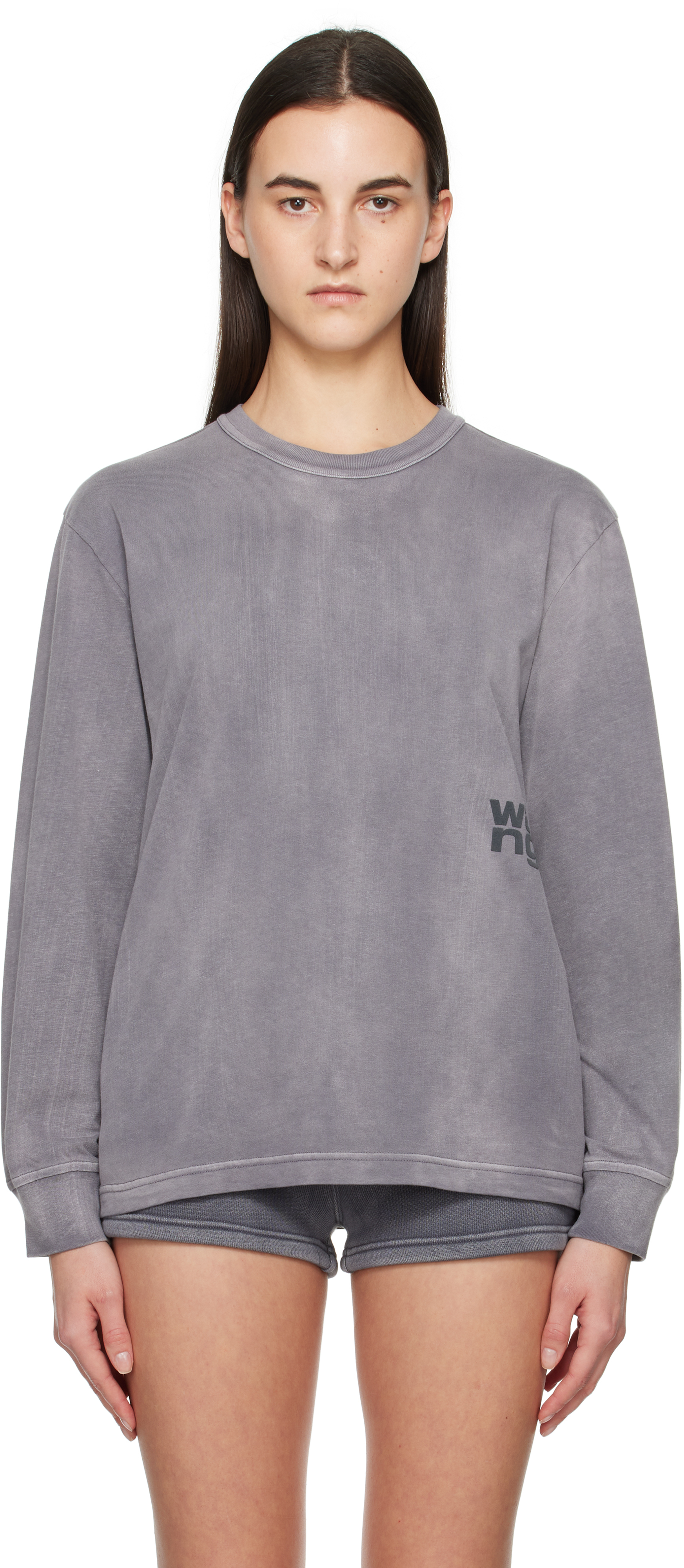 

Футболка с логотипом Grey Puff alexanderwang.t, Washed ashphalt