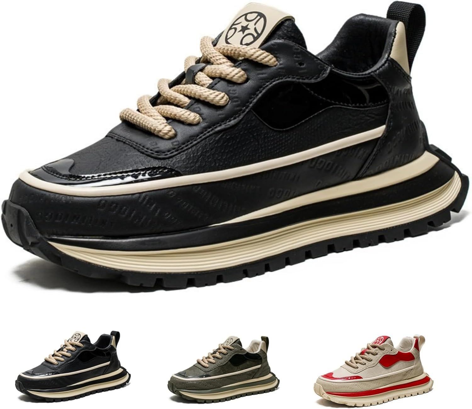 

Ретро массивные кроссовки для мужчин, нескользящая удобная повседневная обувь, спортивная обувь для улицы, обувь для ходьбы Macefil, черный