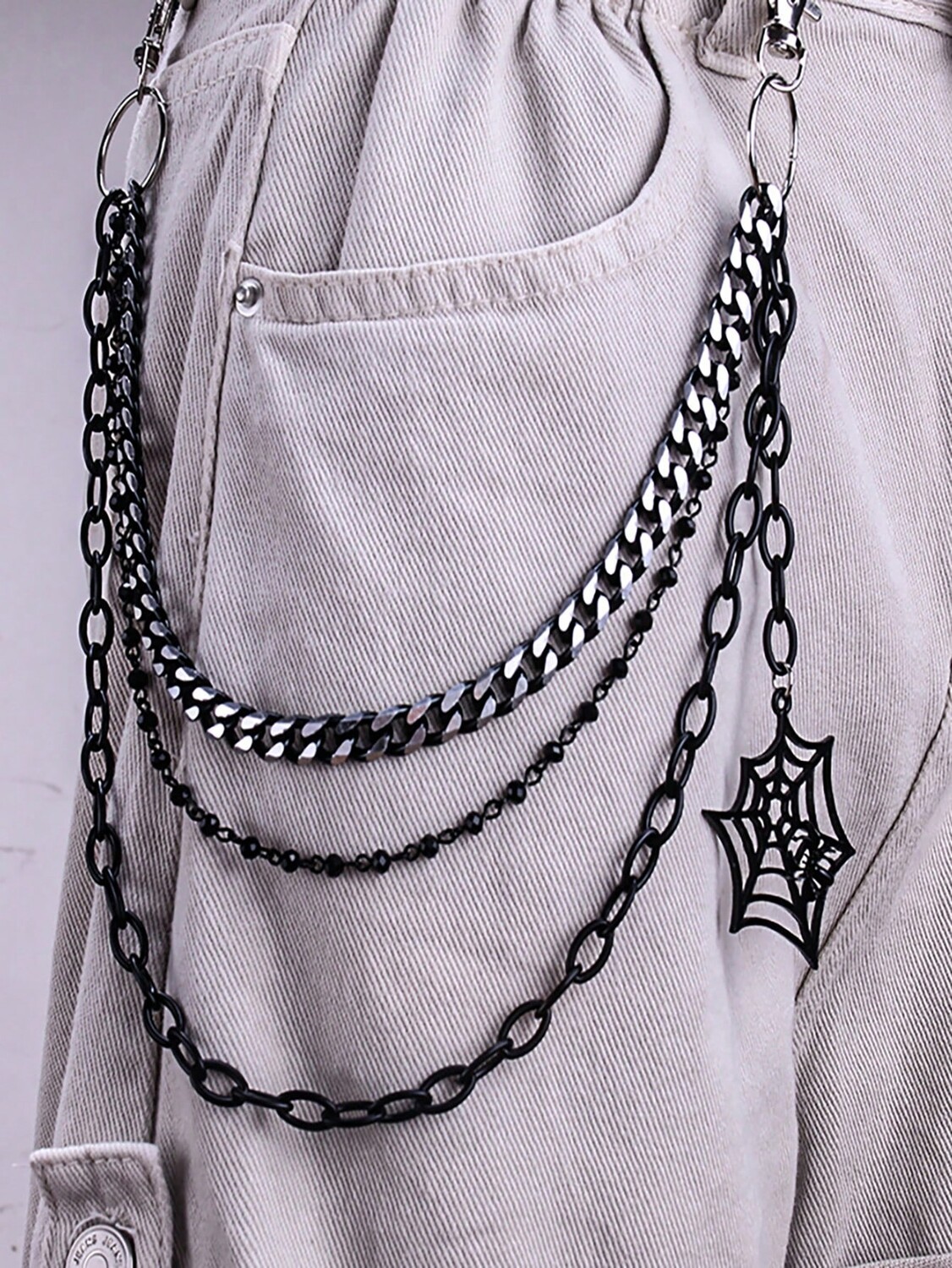

Цепочка женская многослойная Romwe Goth для брюк, черный