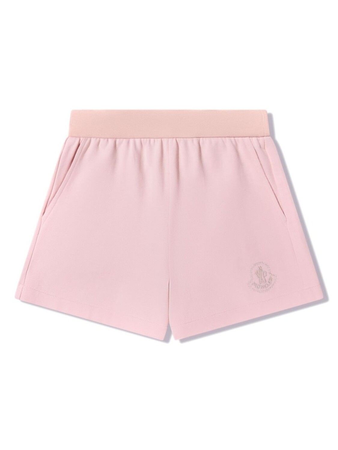 Moncler Enfant комплект из толстовки и шортов с вышитым логотипом, розовый — фото 4