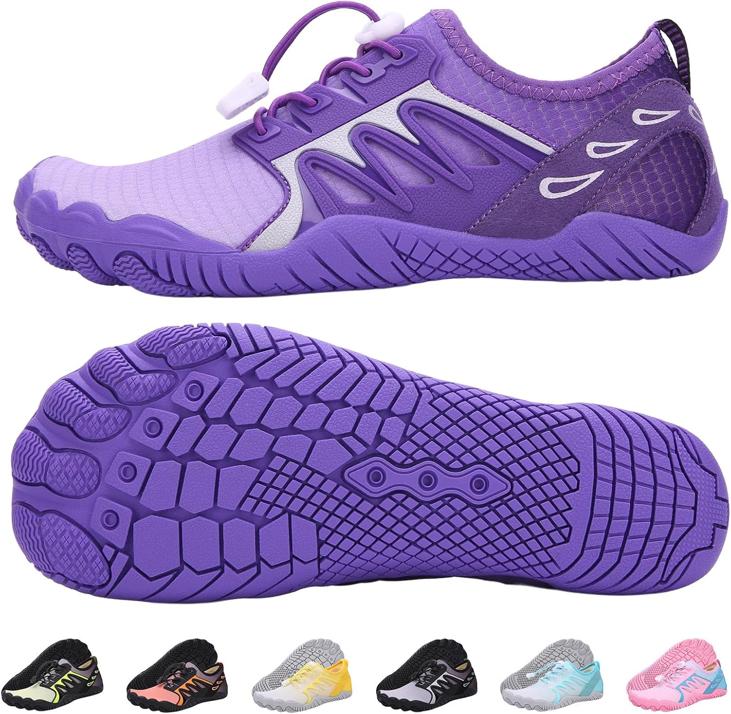 

Кроссовки для походов с широким носком для мужчин и женщин, противоскользящие водные кроссовки, обувь для бега, пляжа, плавания и бассейна Kiyenus, пурпурный