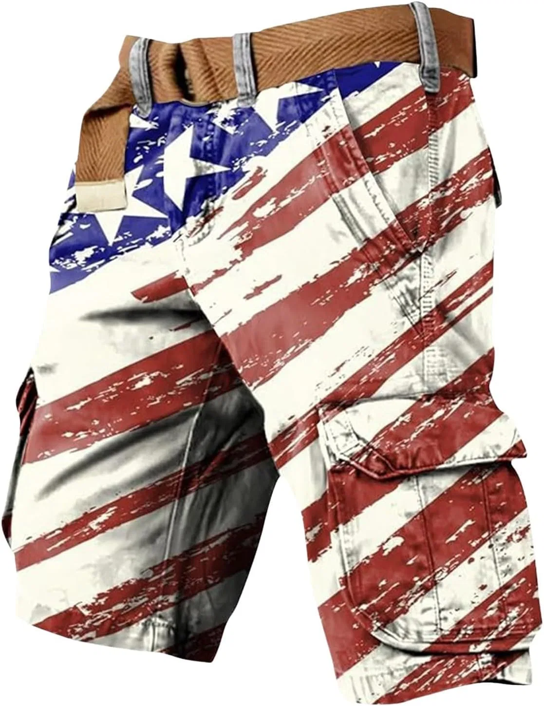 Шорты карго мужские, патриотические, American Flag, красные
