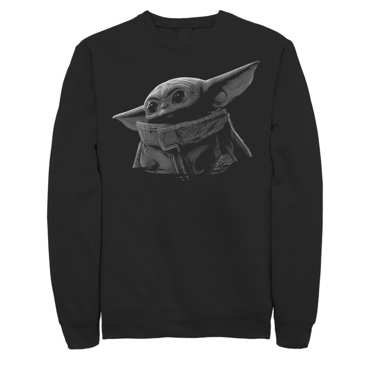 

Мужской черно-серый свитшот с портретом The Mandalorian The Child Star Wars, Черный, Мужской черно-серый свитшот с портретом The Mandalorian The Child Star Wars