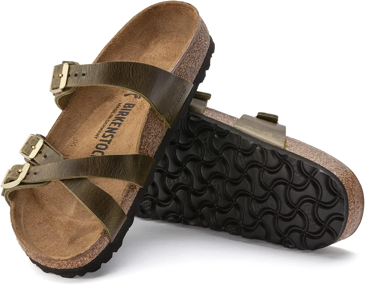 Мужские мюли/сабо Birkenstock Arizona Eva, черные, оливковый — фото 3