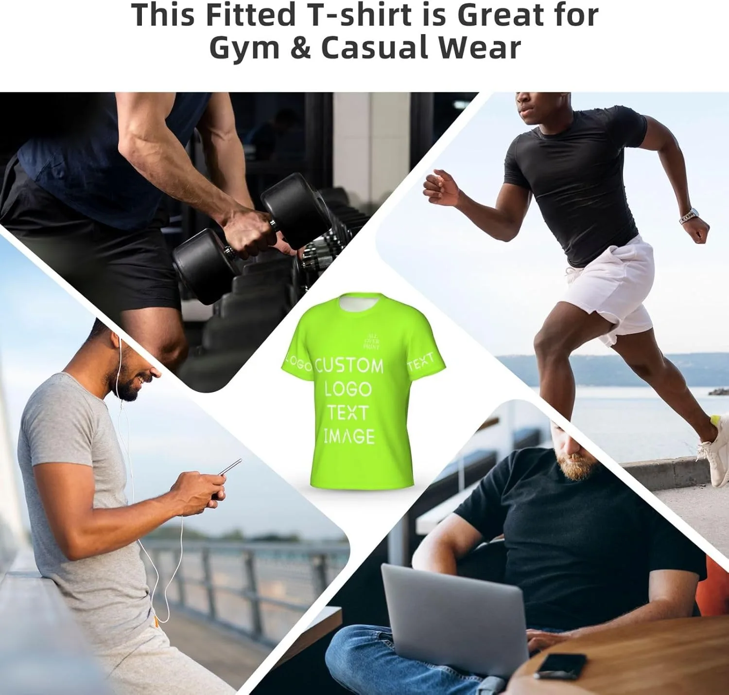 Футболка с полной запечаткой Custom T Shirts с логотипом — фото 2