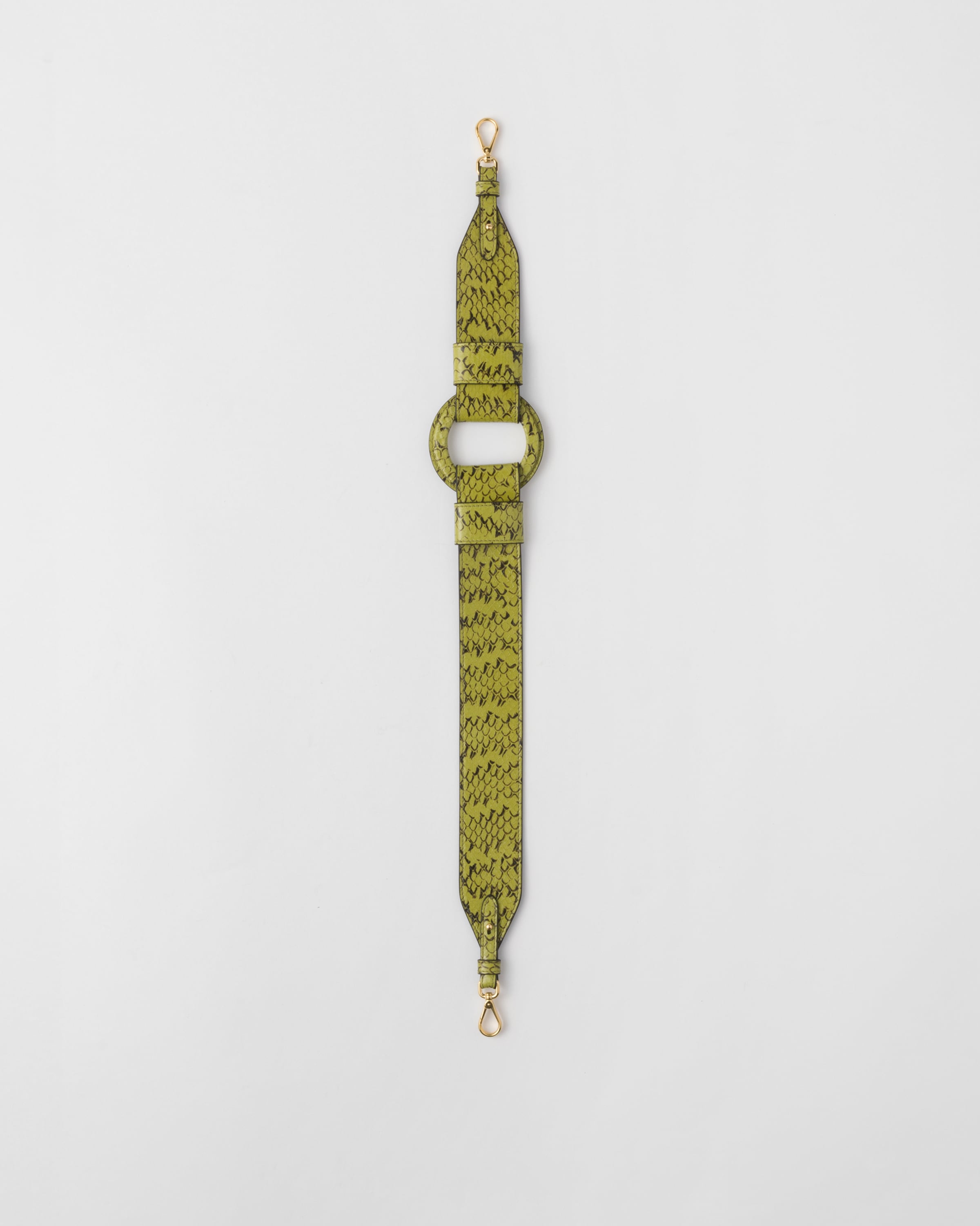 

Плечевой ремень из кожи айерса Prada, ивовый зеленый