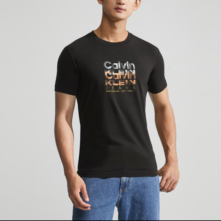 Футболка мужская космическая черная Calvin Klein, черный — фото 3