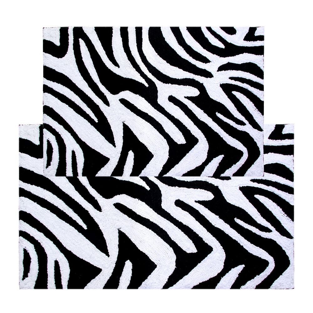 

Набор ковриков для ванной Chesapeake Animal Print из 2 предметов, цвет Black White Zebra