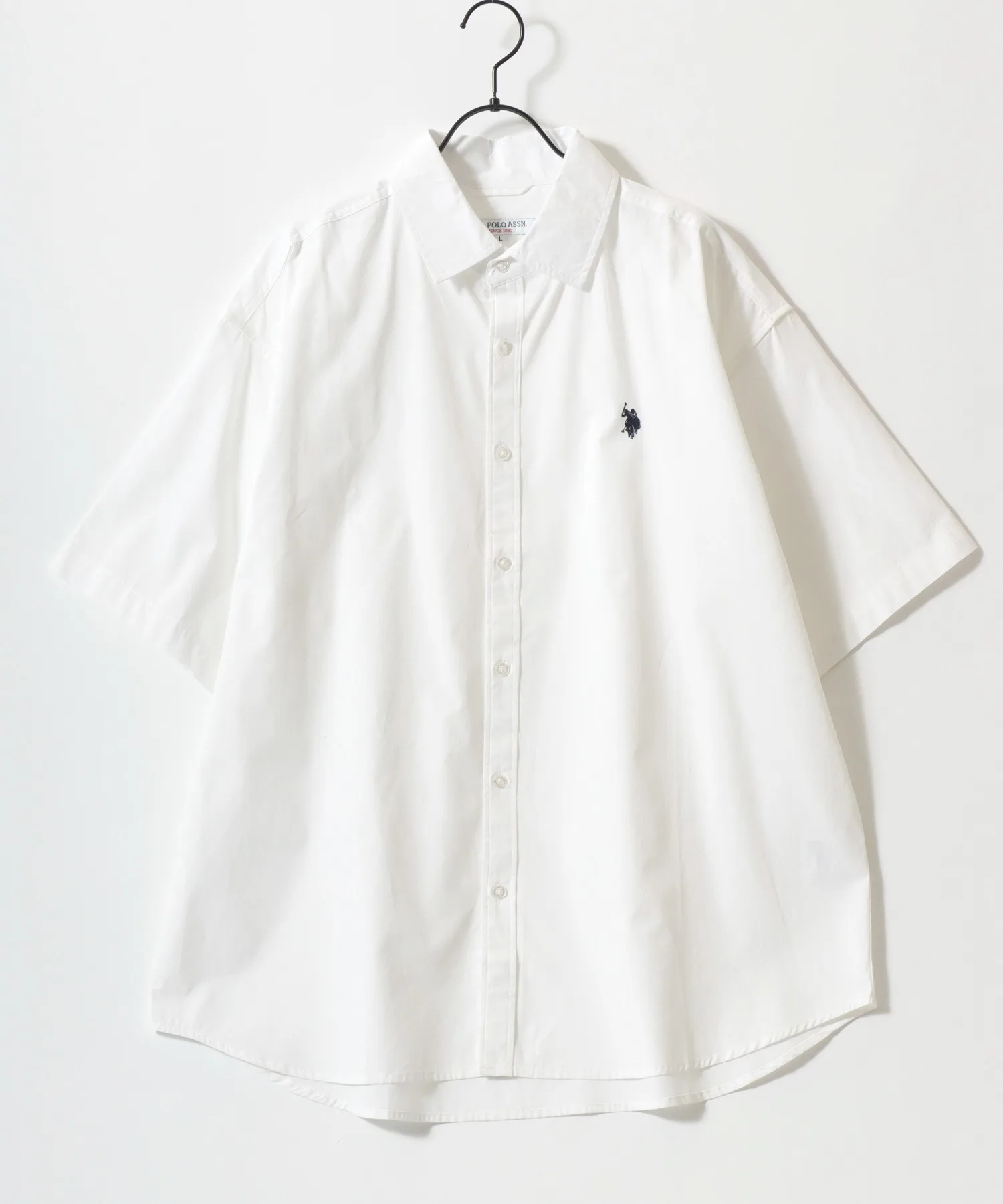 Унисекс рубашка оверсайз с вышивкой U.S. POLO ASSN. Oversize One-Point Embroidery Broad Chambray серый — фото 2