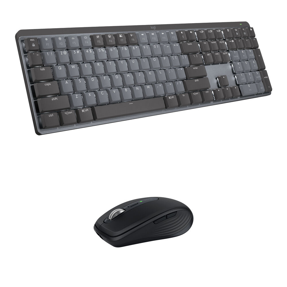 

Комплект из беспроводной механической клавиатуры Logitech MX и мыши Anywhere 3S (тактильная бесшумная, черная)
