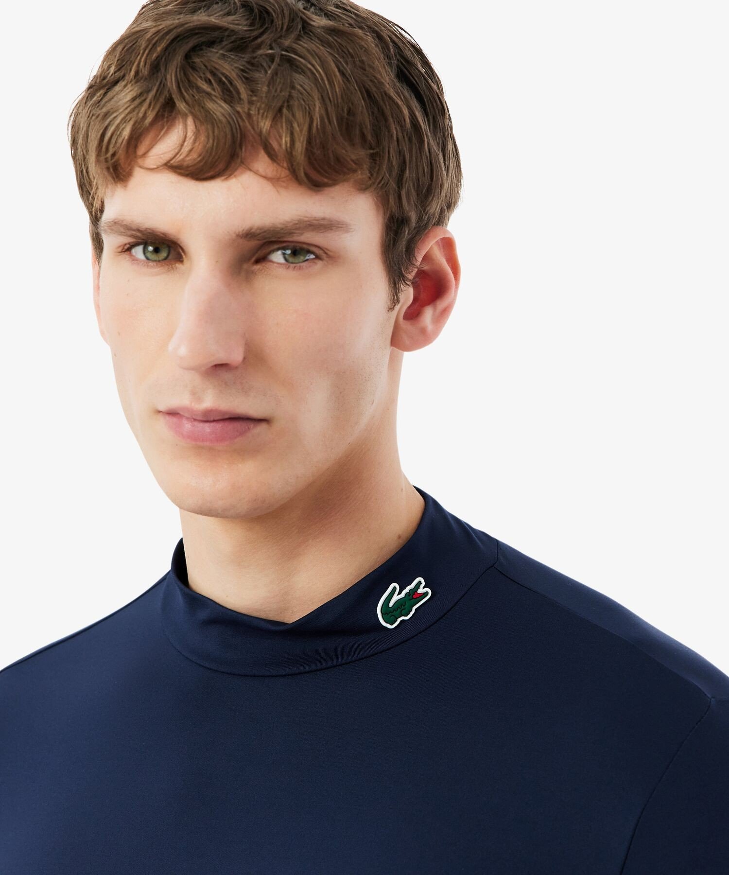 Футболка с высоким воротником Ultra Dry LACOSTE, Navy — фото 2