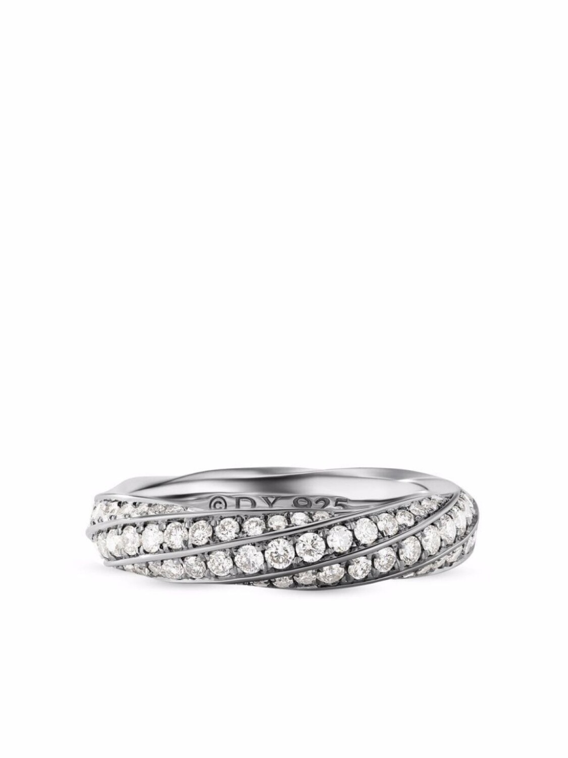 

Серебряное кольцо Cable Edge с бриллиантами David Yurman, серебряный