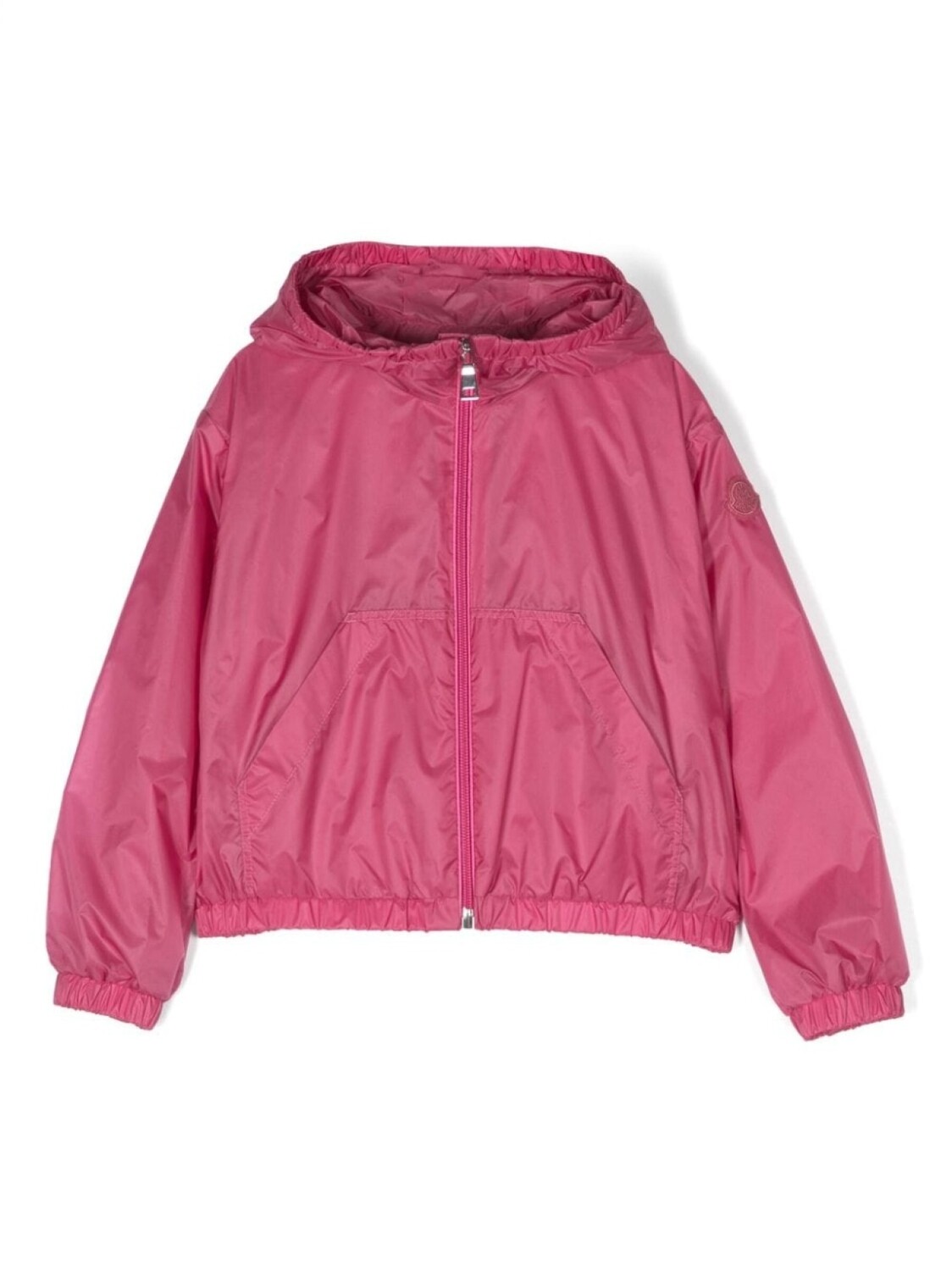 

Moncler Enfant куртка на молнии с капюшоном и логотипом, розовый
