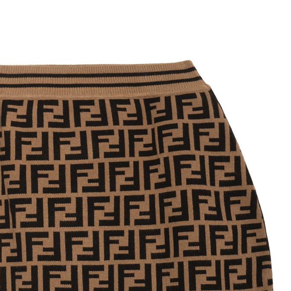 Детская юбка FENDI, черно-коричневая — фото 3