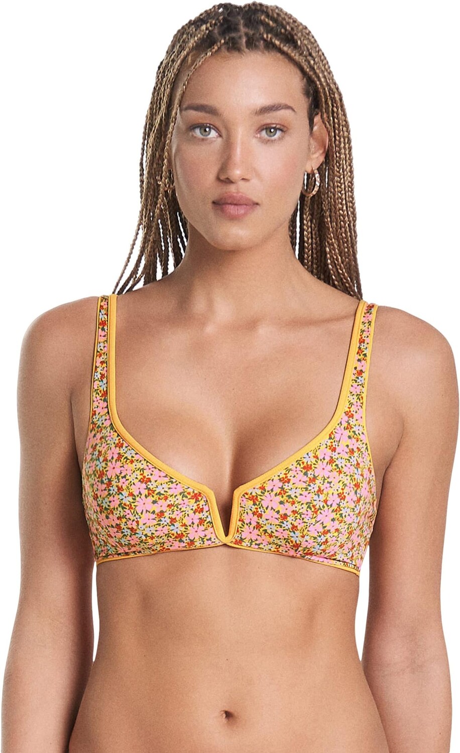

Купальный топ Maaji Sunflower Rib Victory V Wire Bralette Top, желтый