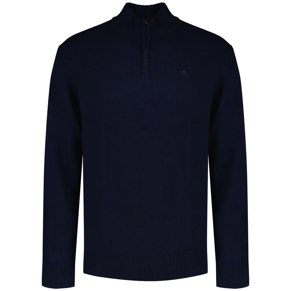 

Свитер Hackett Lambswool half zip, синий
