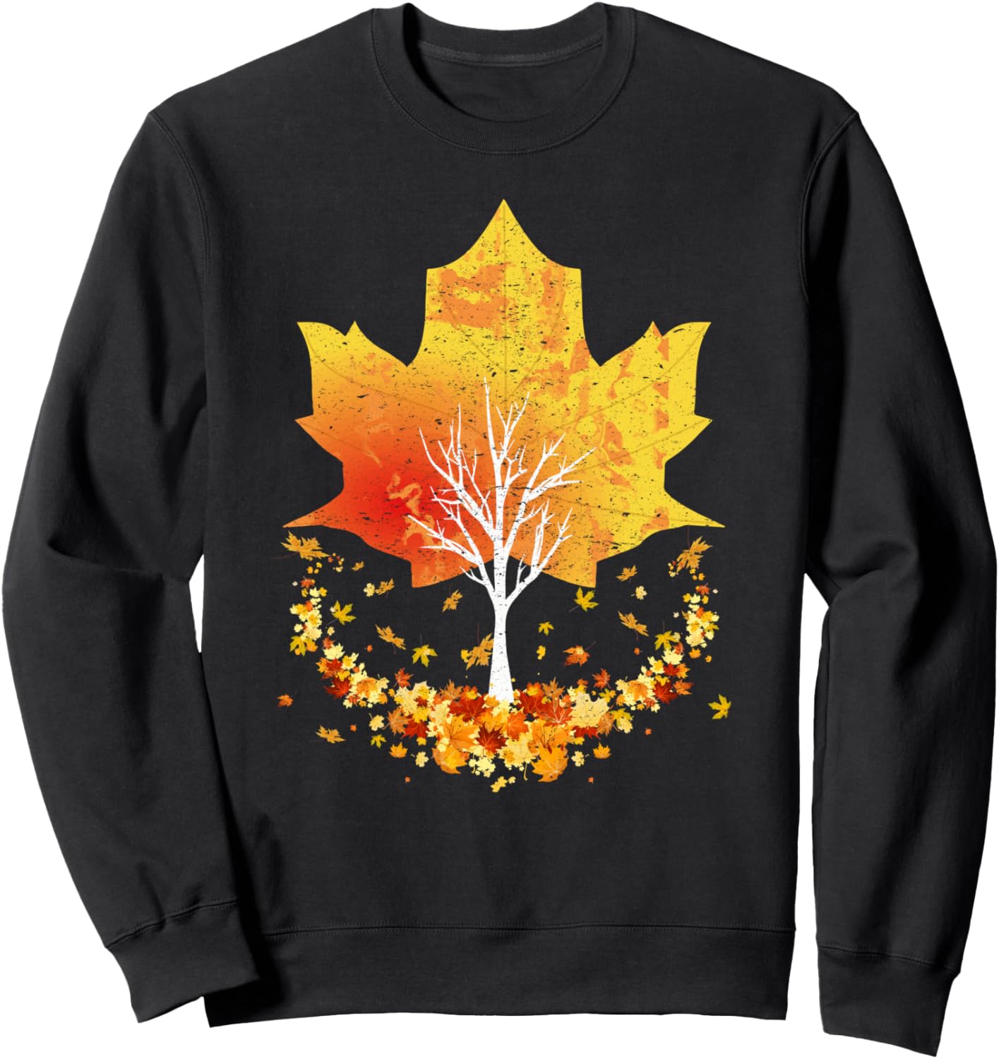 

Ретро винтажная толстовка с кленовым листом на осеннюю тематику Vintage Maple Leaf Autumn Fall Tee, черный