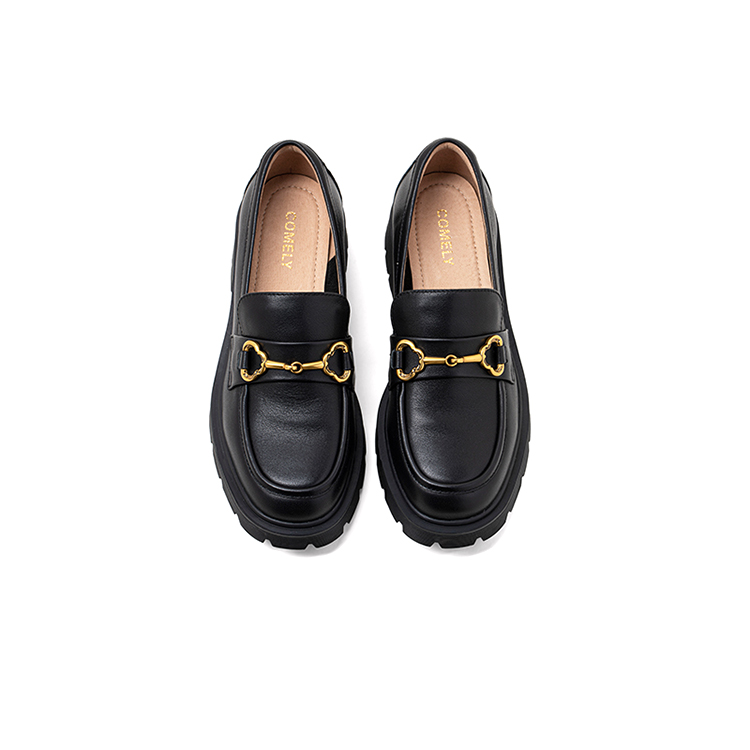 COMELY Женские лоферы на каблуке 3,5 см черные из черной телячьей кожи, цвет Black Cow Leather — фото 3