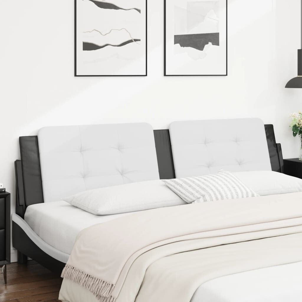 

Подушка на изголовье бело-черная искусственная кожа 200 см DKD HOME DECOR