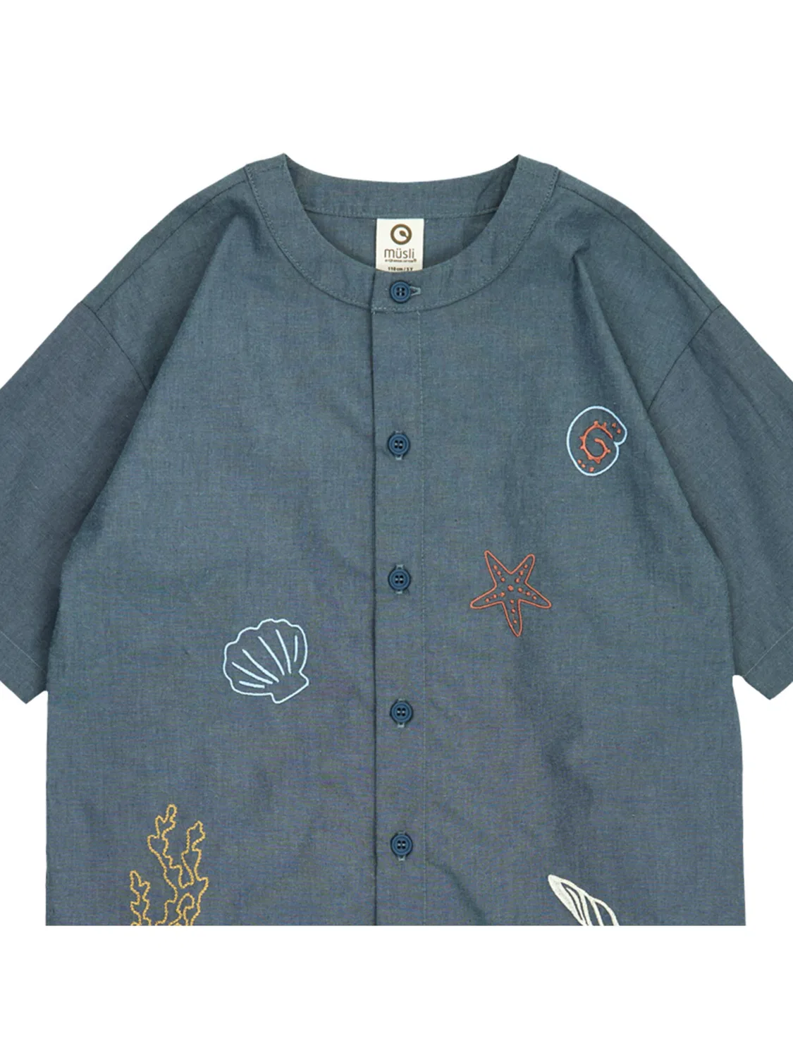 Рубашка на пуговицах стандартного кроя Müsli By Green Cotton, Light Blue/Dark Blue — фото 3