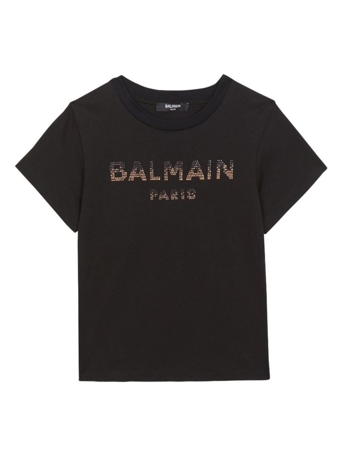 

Balmain Kids футболка со стразами и логотипом, черный