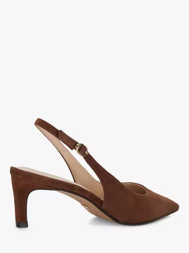 Туфли-лодочки Dune Celinna Suede Heeled Slingback Pointed, цвет chestnut — фото 4