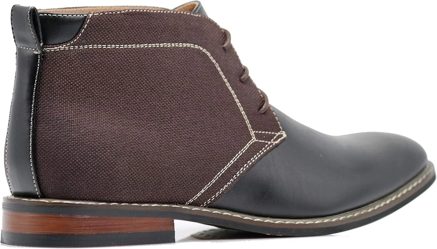 Мужские ботинки Titan04 Spectator Tweed Plaid Two Tone Chukka Ankle Wingtips Oxfords с перфорацией и шнуровкой, двухцветные, в клетку Enzo Romeo, Black Brown — фото 3