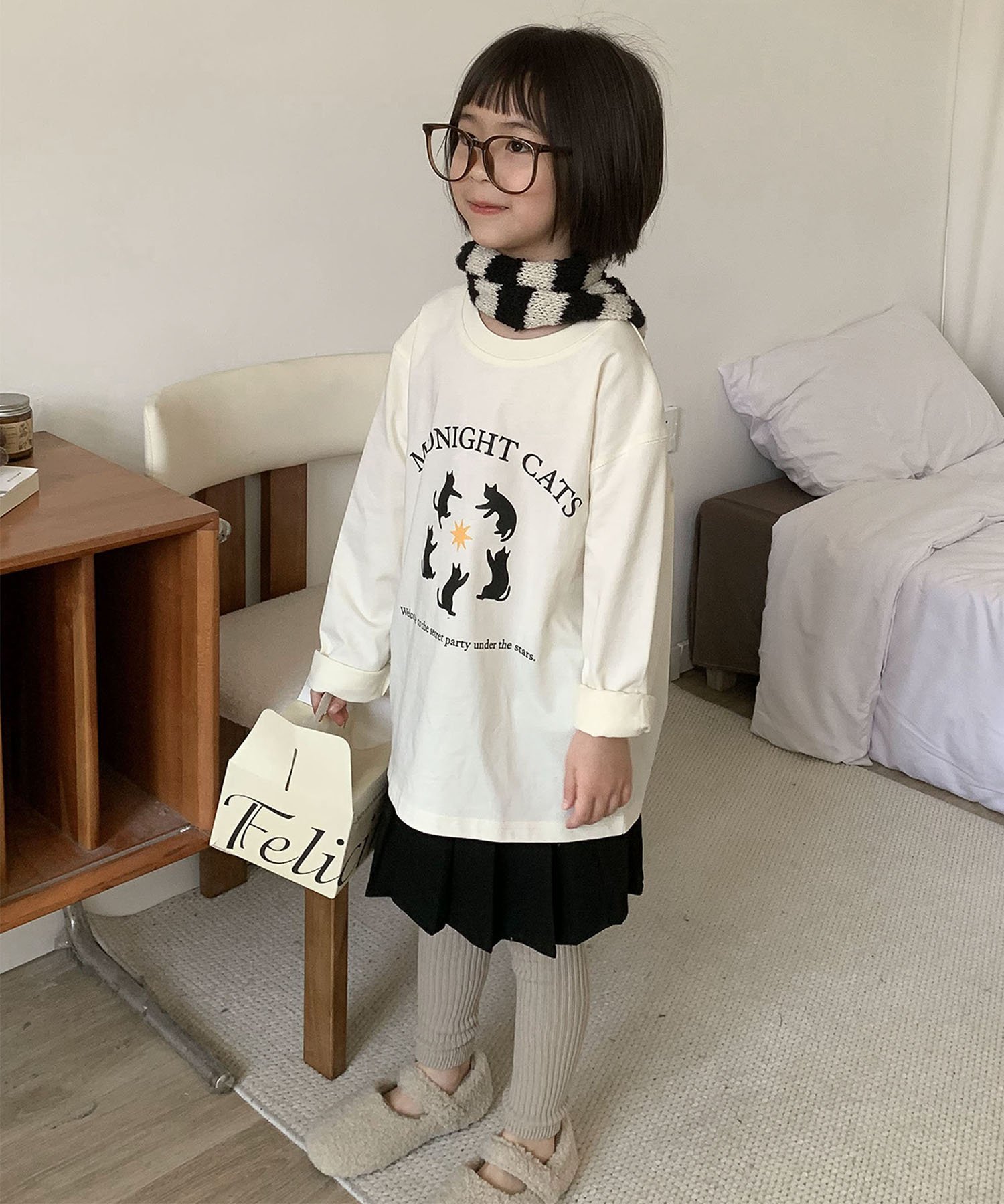 Детская длинная футболка с принтом [aimoha-KIDS-] Aimoha Kids, beige — фото 4